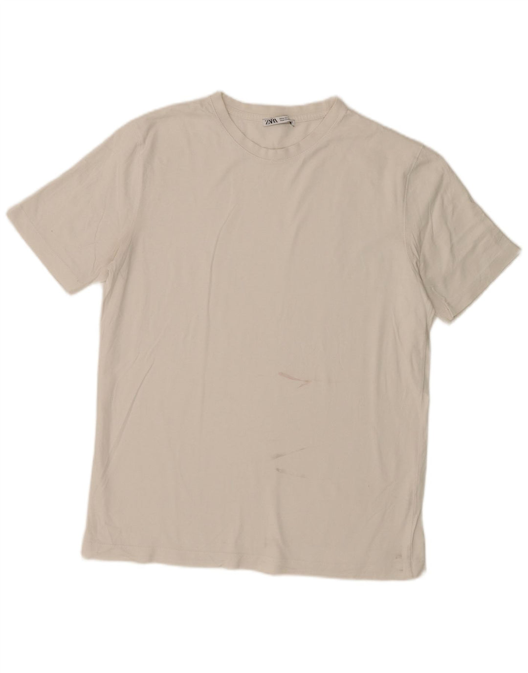 Camiseta masculina Zara Top médio algodão branco