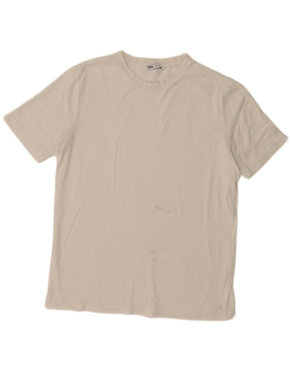 Camiseta masculina Zara Top médio algodão branco