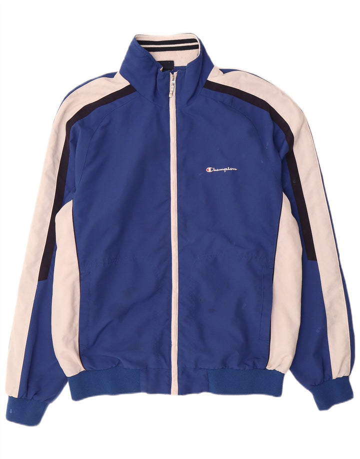 Champion Mens Treino Top Jaqueta XL Azul Colorblock Poliéster