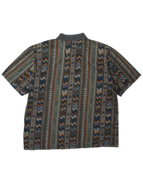 Camisa polo masculina Mango XL multicolorida geométrica