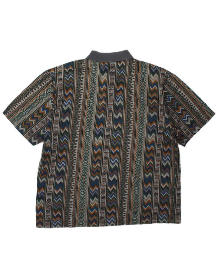 Camisa polo masculina Mango XL multicolorida geométrica