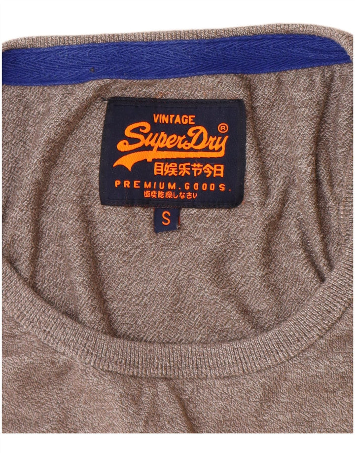 Superdry Mens Graphic Vest Top pequeno algodão manchado cinza