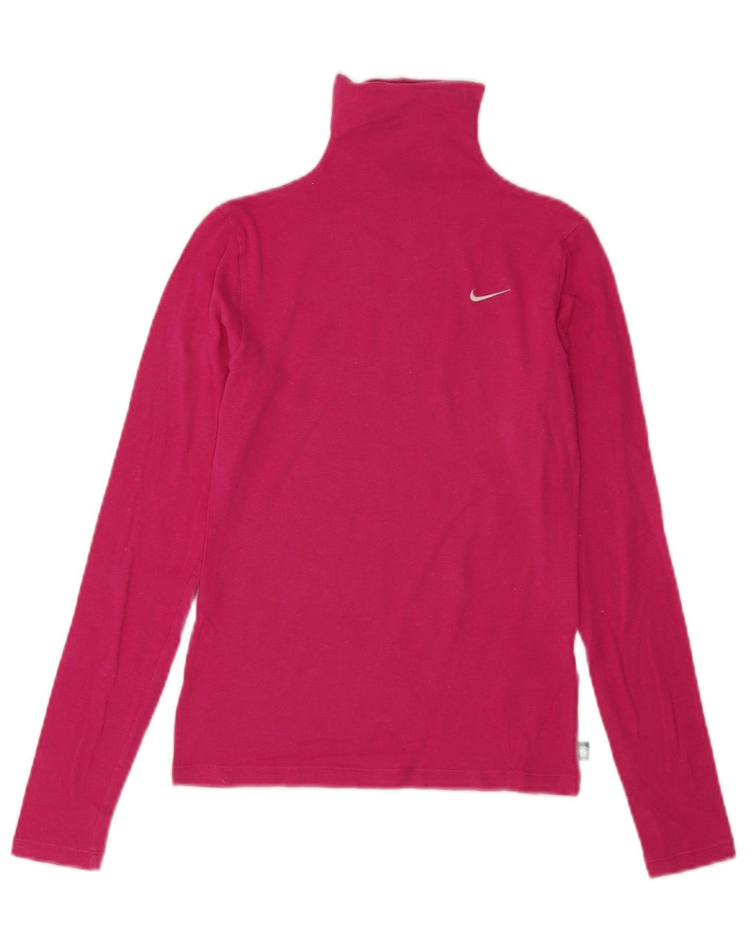 Top feminino Nike manga comprida UK 8/10 pequeno algodão rosa