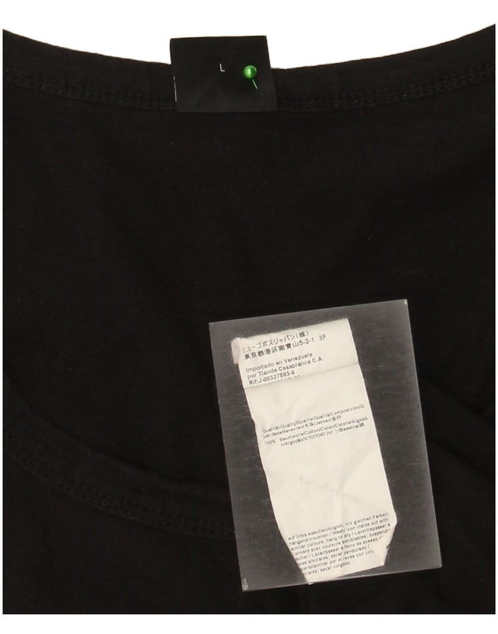 Hugo Boss Mens Graphic Vest Top Grande Algodão Preto