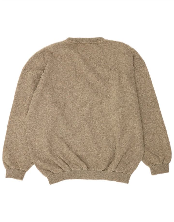 Moletom gráfico masculino vintage Jumper grande algodão geométrico cinza