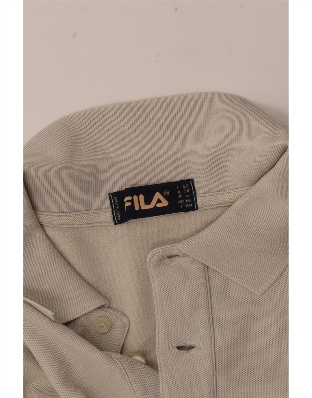 Camisa polo masculina Fila IT 52 grande bege