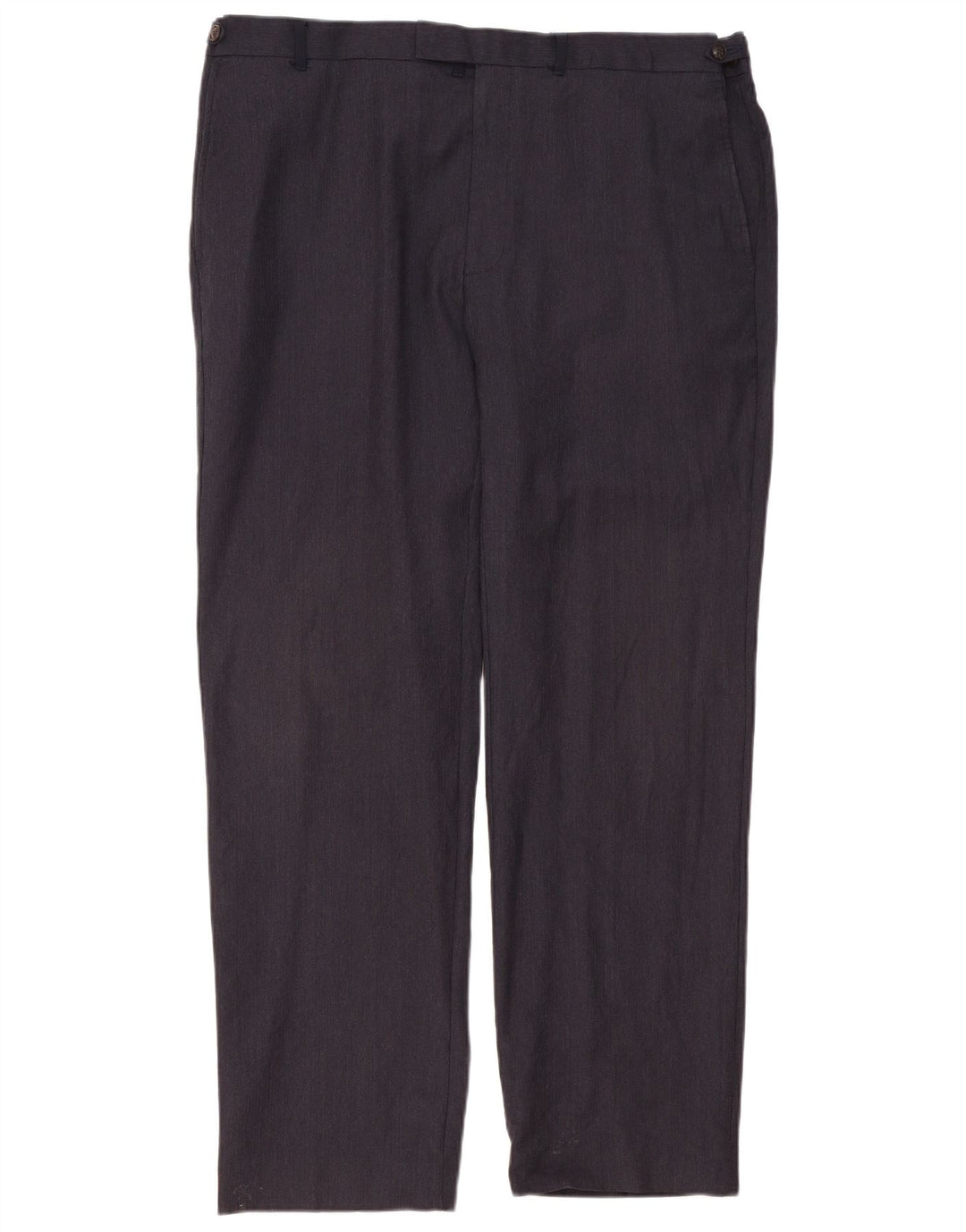 Calça masculina de ajuste regular Marks & Spencer W42 L33 lã azul marinho