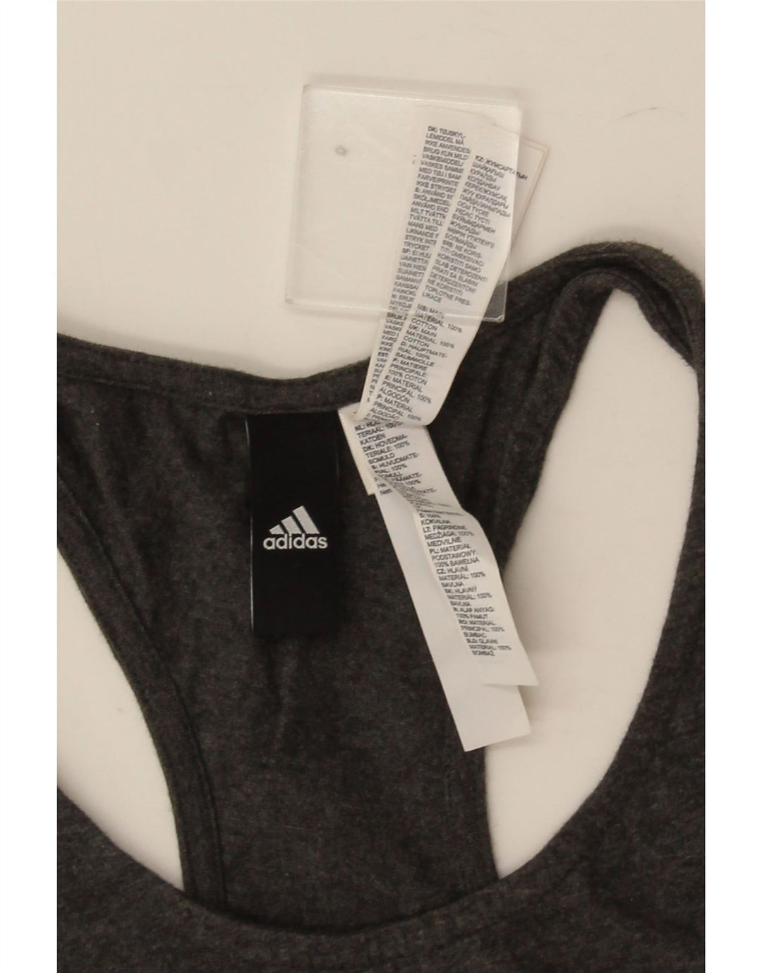 Adidas Womens Graphic Vest Top UK 12/14 Médio Cinza Algodão