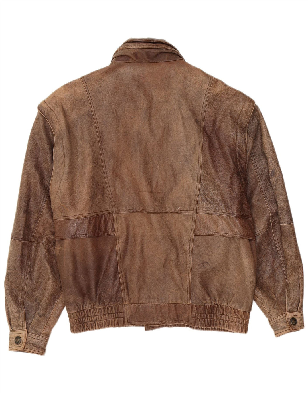 Jaqueta de couro masculina vintage IT 48 couro marrom médio
