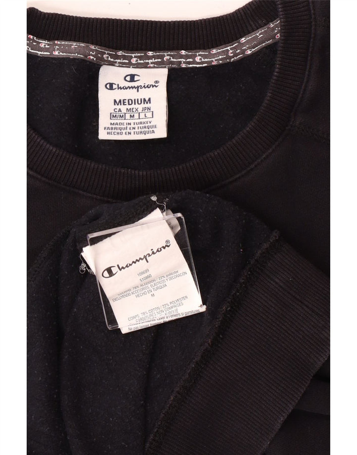CHAMPION Suéter gráfico feminino com capuz UK 14 médio algodão preto