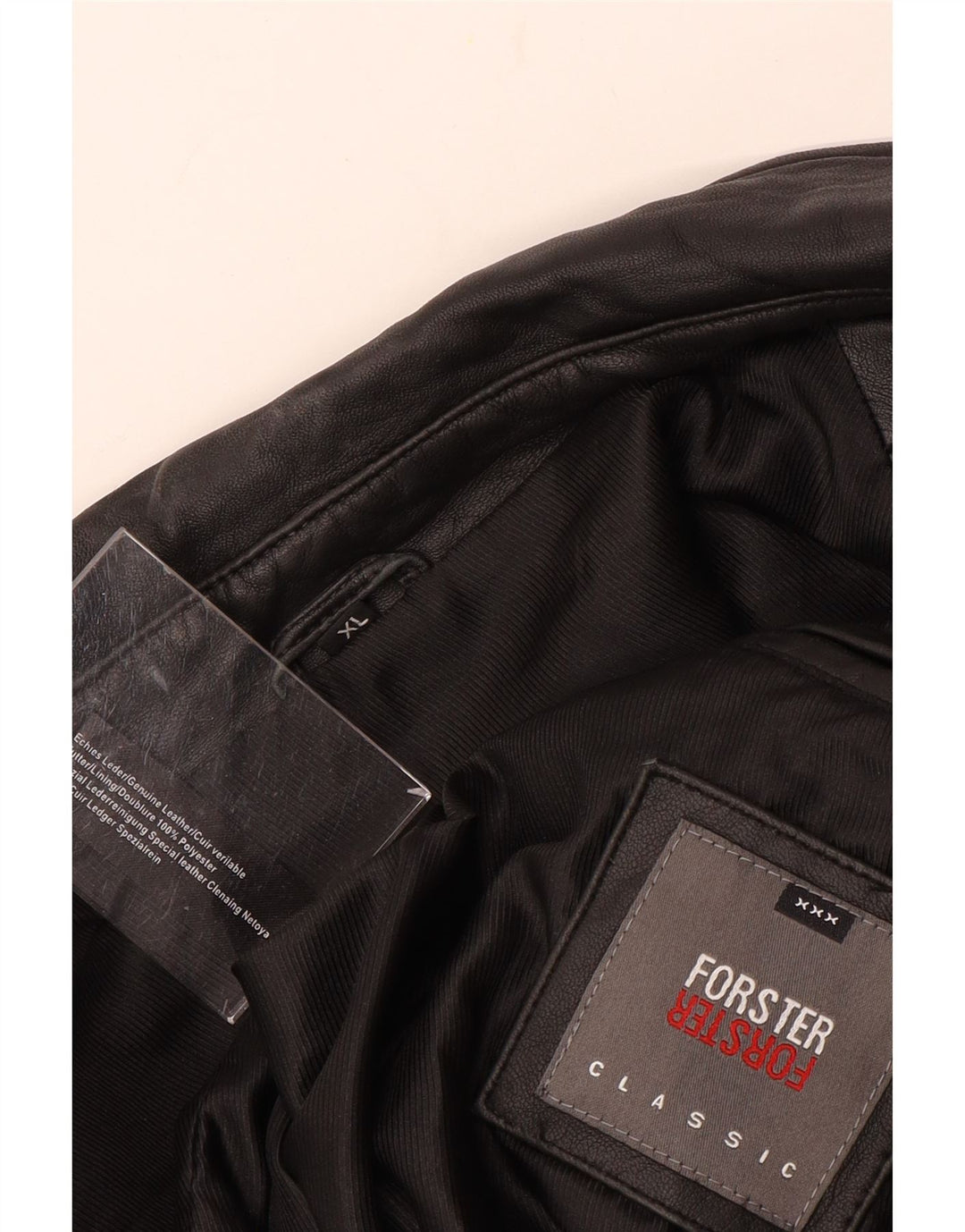 Jaqueta de couro masculina VINTAGE UK 42 XL couro preto