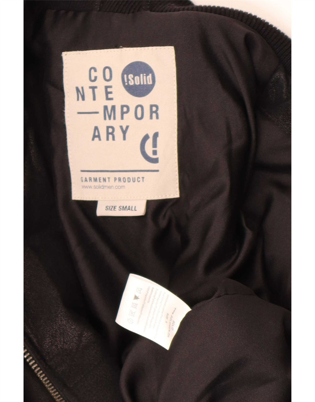Jaqueta de couro masculina contemporânea Reino Unido 36 couro preto pequeno