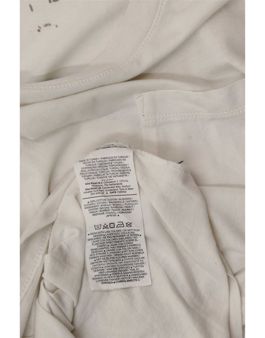 Camiseta Nike masculina gráfica top pequeno algodão branco