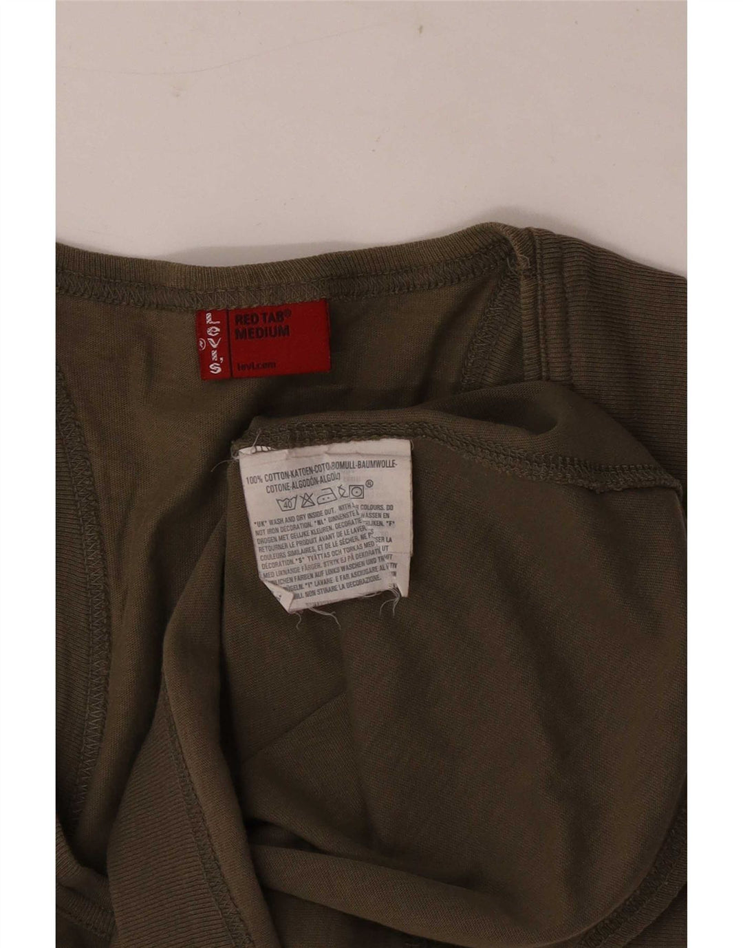 Colete feminino Levi's UK 12 algodão cáqui médio
