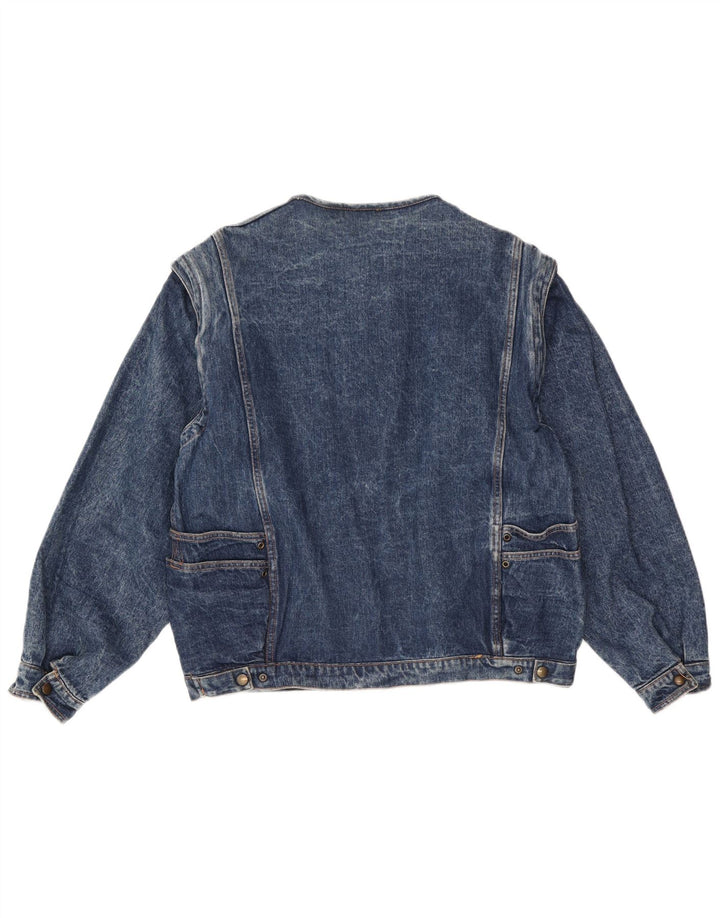 Jaqueta jeans masculina vintage UK 40 grande azul