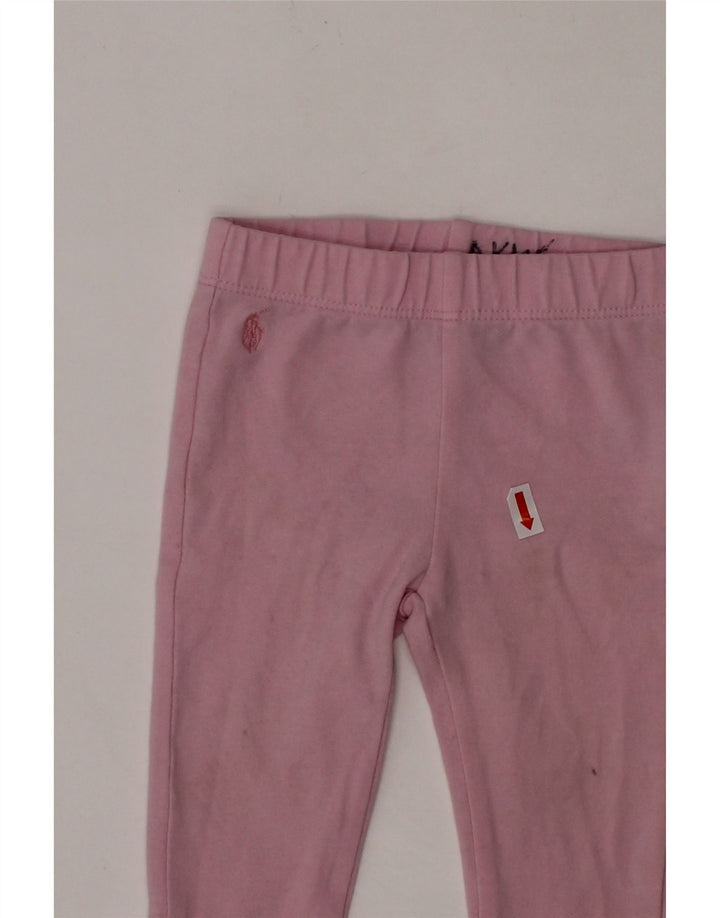 Leggings RALPH LAUREN para meninas de 9 a 12 meses de algodão rosa