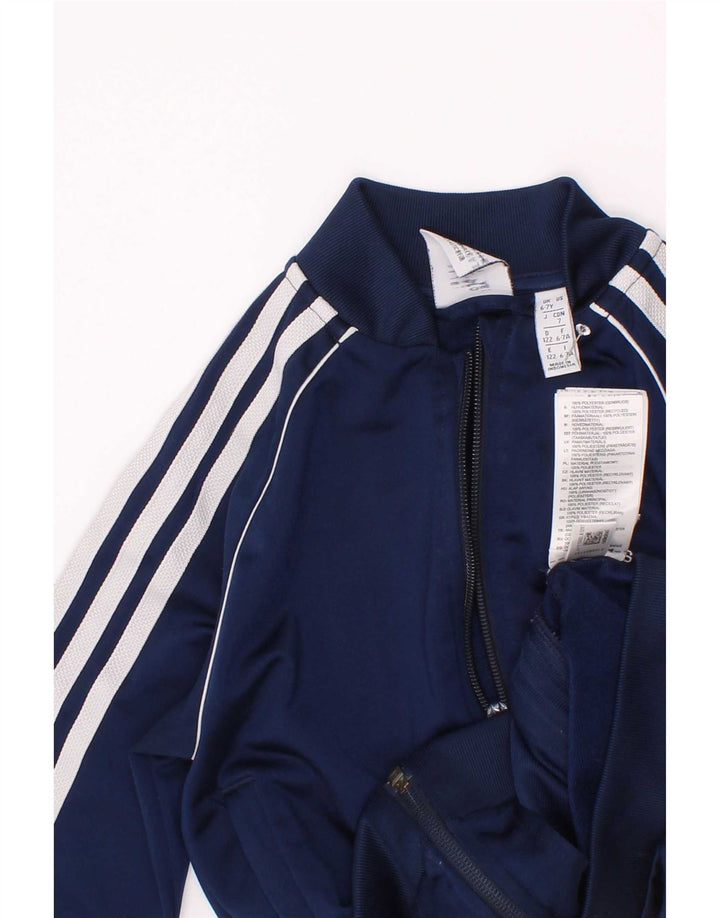 Casaco de treino Adidas Boys 6-7 anos azul marinho poliéster