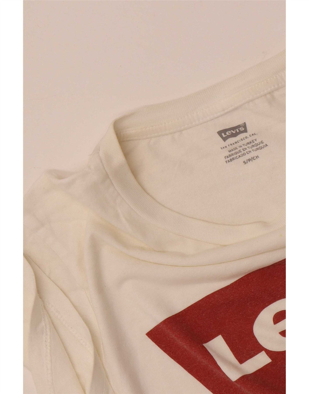 Camiseta feminina gráfica Levi's UK 10 pequena branca