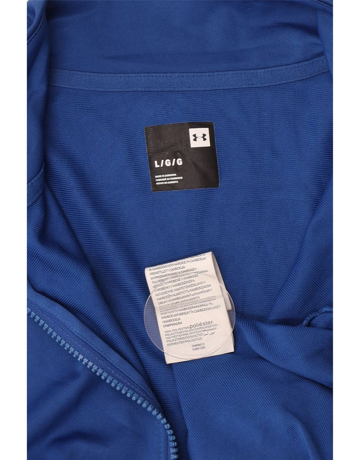 Sob a jaqueta superior do fato de treino dos homens da armadura grande poliéster azul de Colourblock