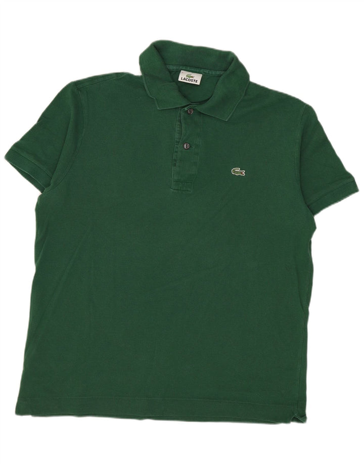 Camisa polo masculina Lacoste tamanho 4 algodão verde médio