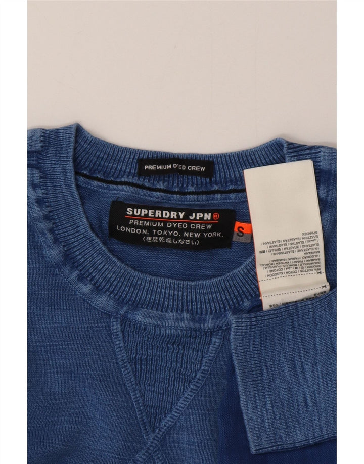 Suéter feminino SUPERDRY com gola redonda, 10 algodão azul pequeno Reino Unido