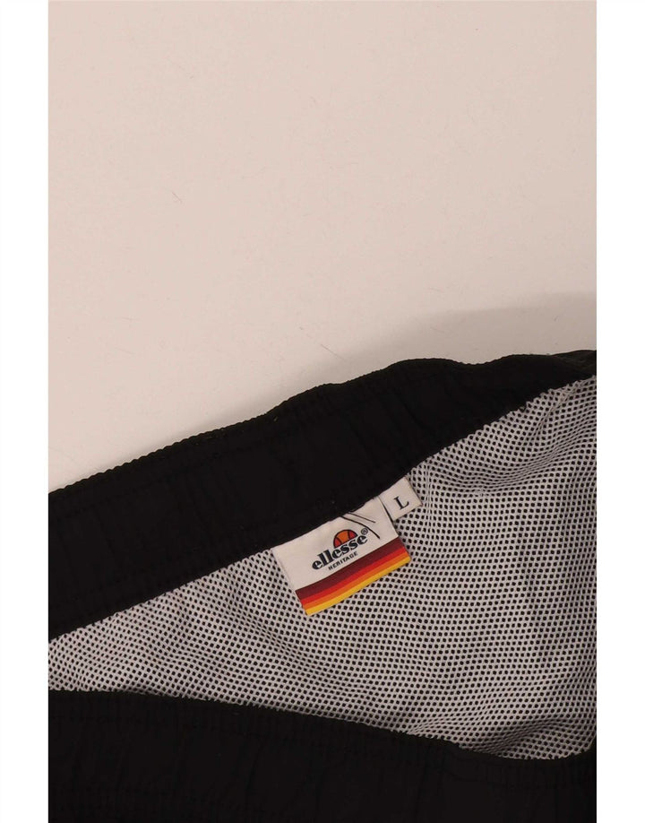 Shorts esportivos masculinos Ellesse grande bloco colorido preto