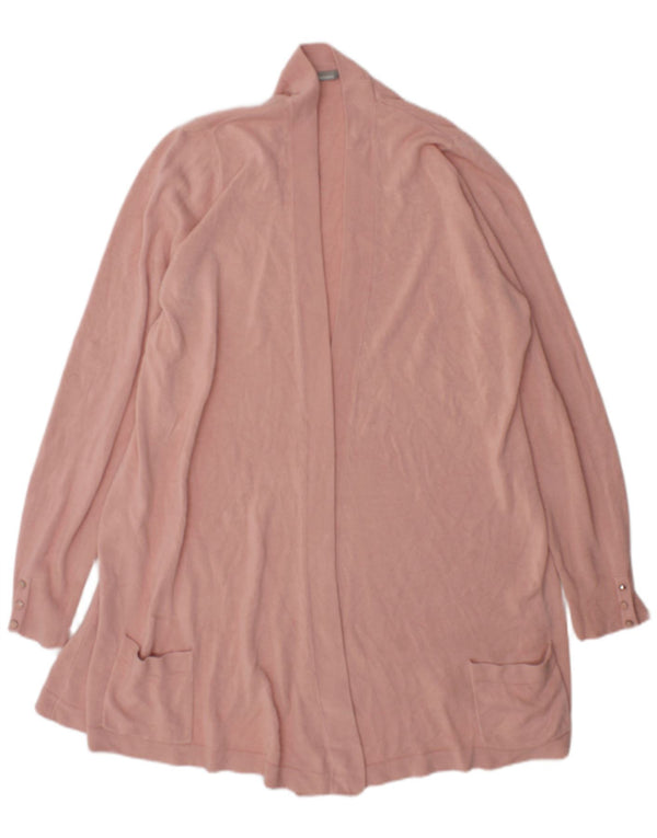 Suéter cardigã aberto feminino Marks & Spencer Longline Reino Unido 22 3XL rosa