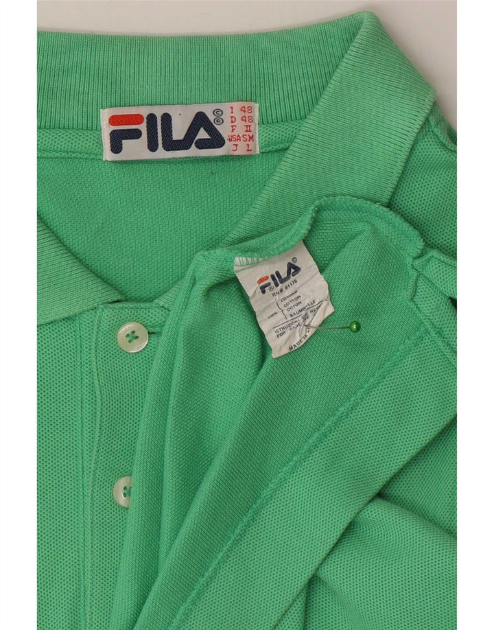 Camisa polo masculina Fila IT 48 algodão verde médio
