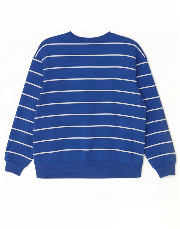 Suéter feminino Marks & Spencer UK 16 grande algodão listrado azul
