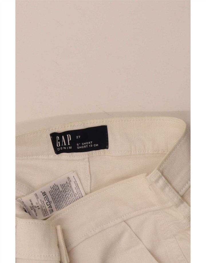 Shorts jeans feminino Gap W27 pequeno algodão branco