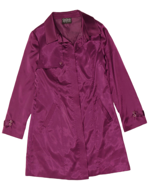 Sasha Womens Trench Coat UK 14 Médio Roxo