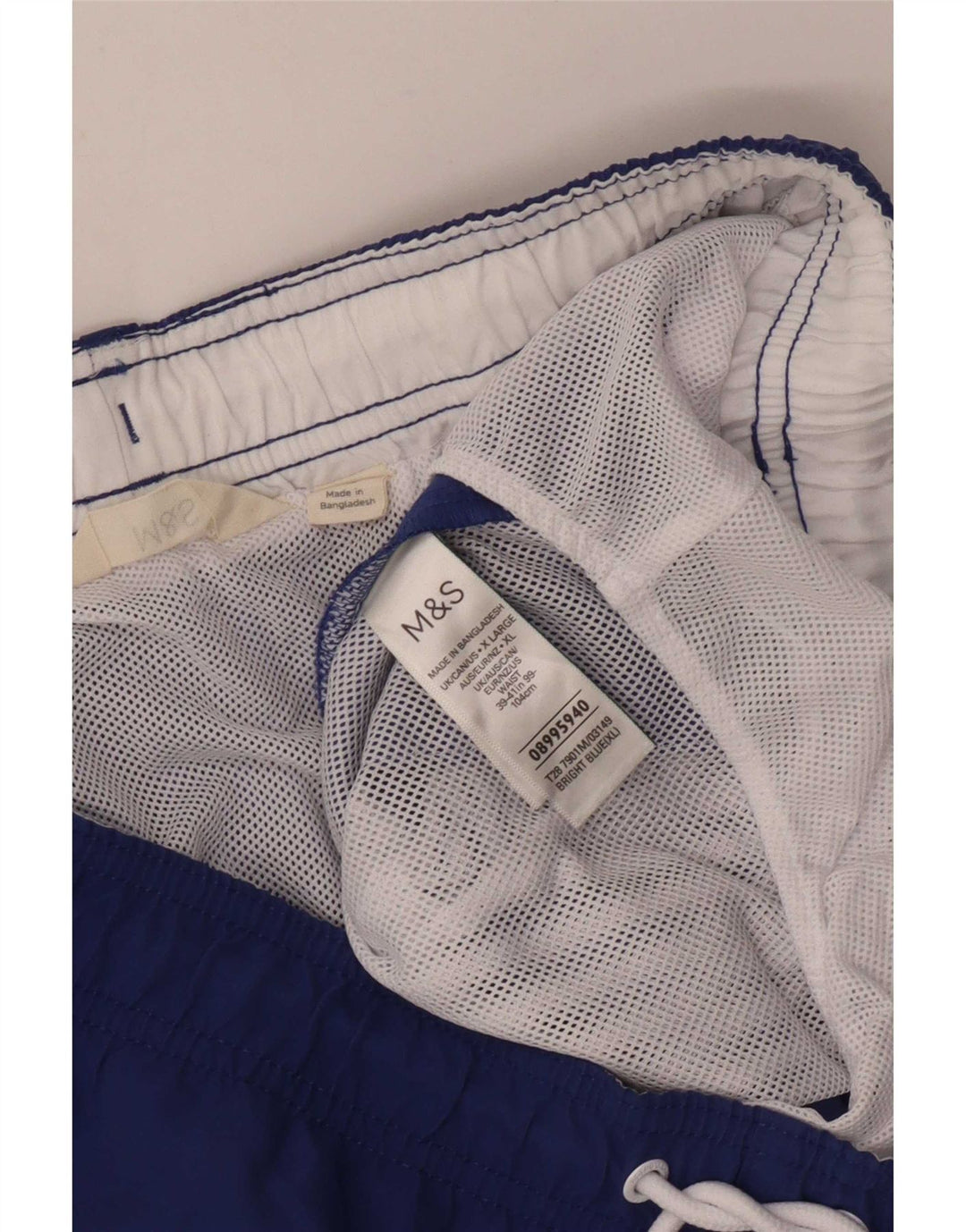 Shorts de natação masculino Marks & Spencer XL azul poliéster