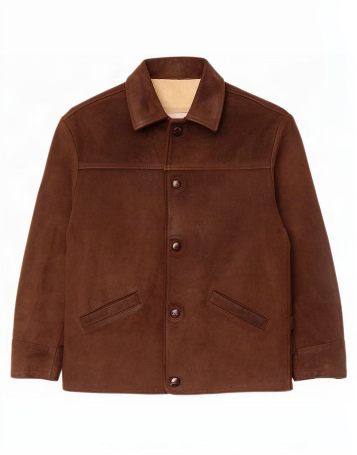 Jaqueta lendária 1957 Jaqueta de couro masculina UK 40 grande marrom