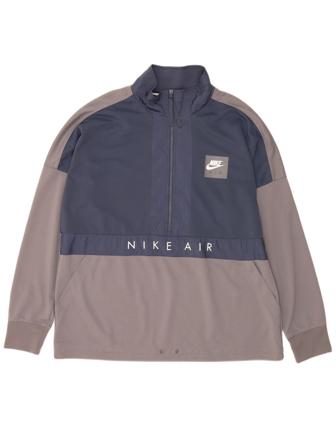 Moletom masculino Nike com zíper e gola redonda XL cinza colorblock poliéster
