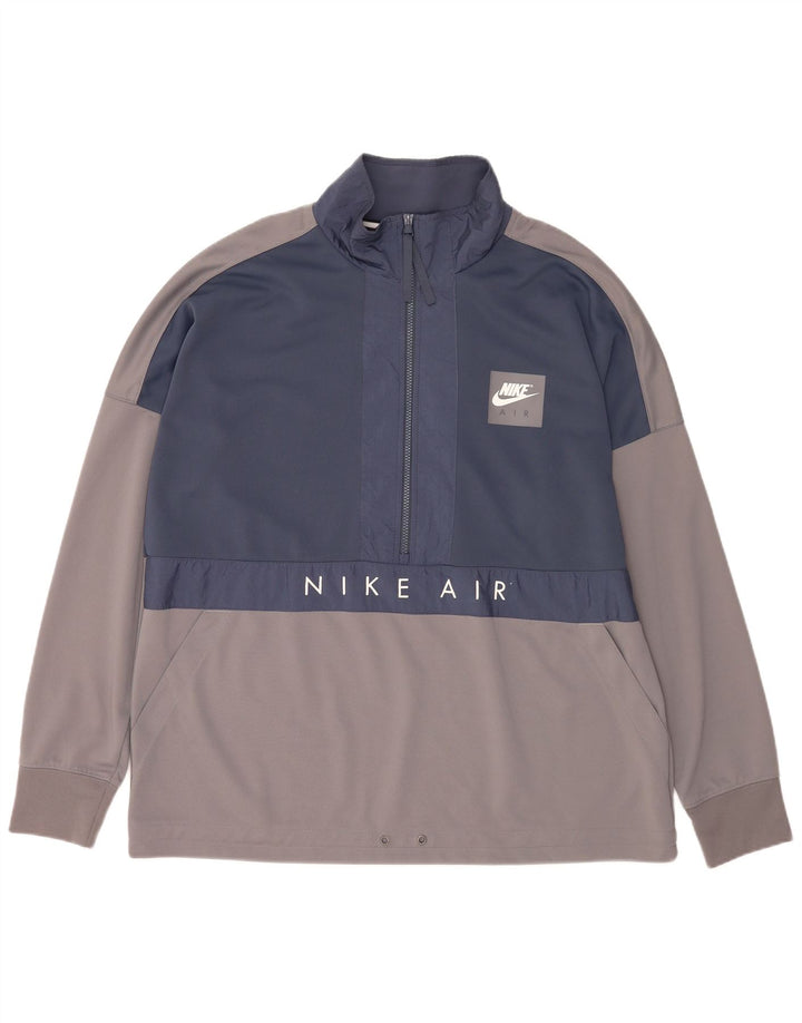 Moletom masculino Nike com zíper e gola redonda XL cinza colorblock poliéster