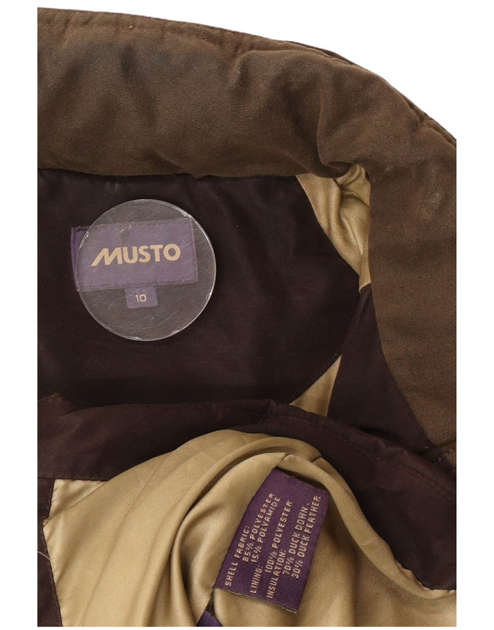 Jaqueta acolchoada feminina Musto UK 10 poliéster marrom pequeno