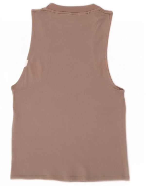 Adidas Womens Graphic Vest Top UK 6 XS Bege Algodão