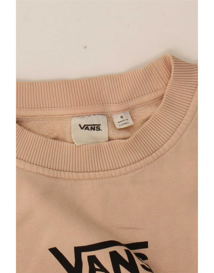 Vans feminino gráfico oversized moletom jumper UK 10 pequeno rosa