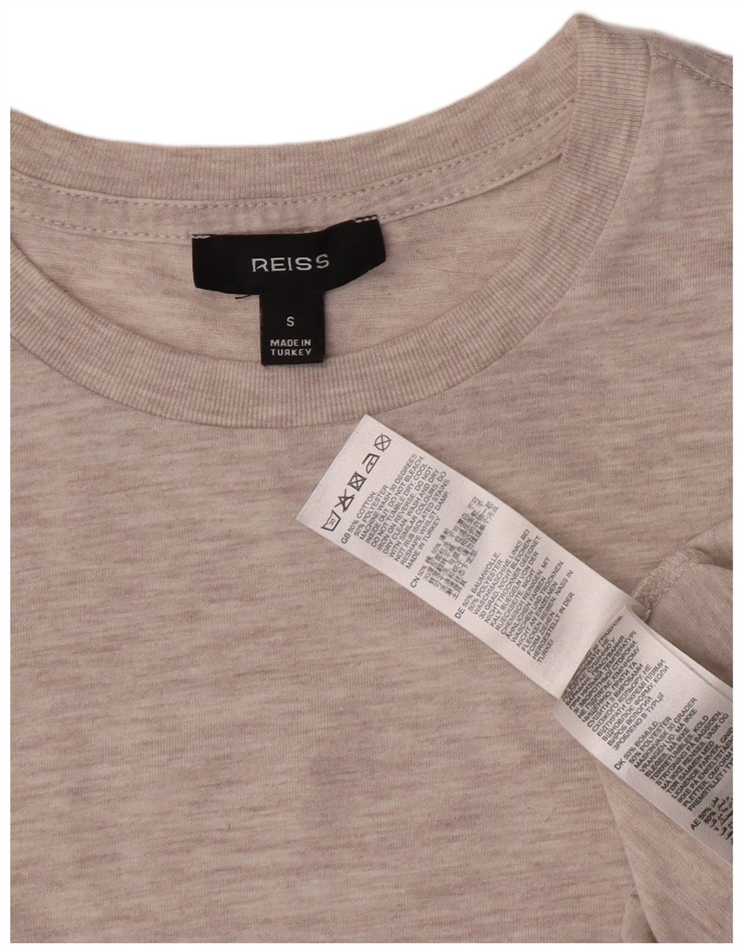 Camiseta masculina Reiss Top pequeno algodão cinza
