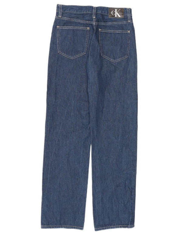 Calça jeans reta feminina Calvin Klein W28 L30 algodão azul