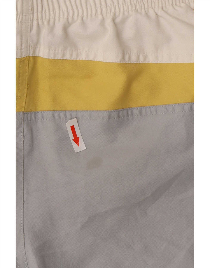 Shorts de natação feminino Fila UK 14 médio branco colorblock