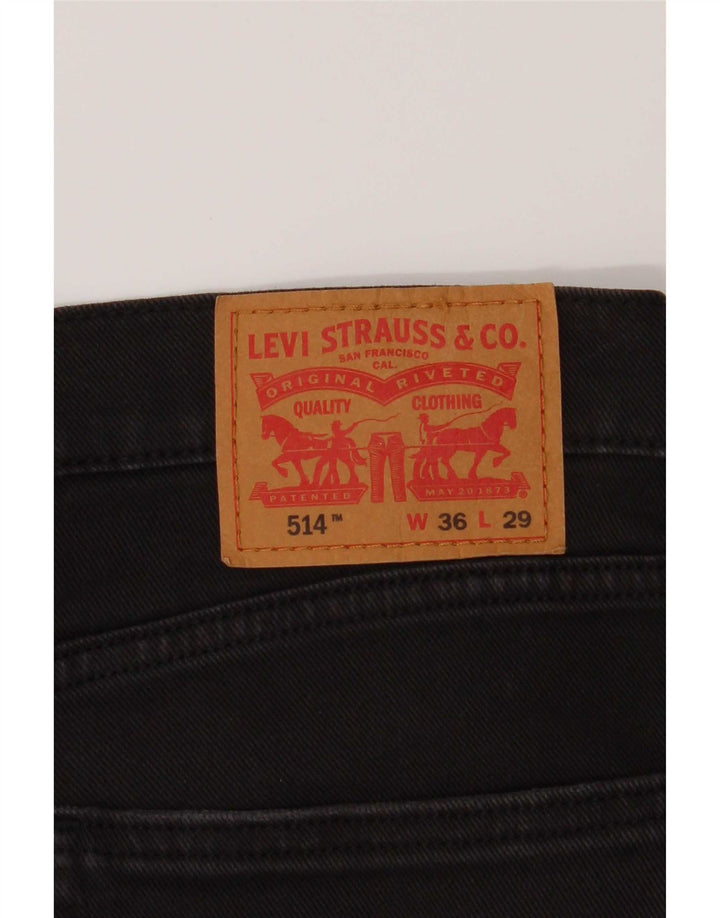 Levi's Masculino 514 Straight Jeans W36 L26 Algodão Preto