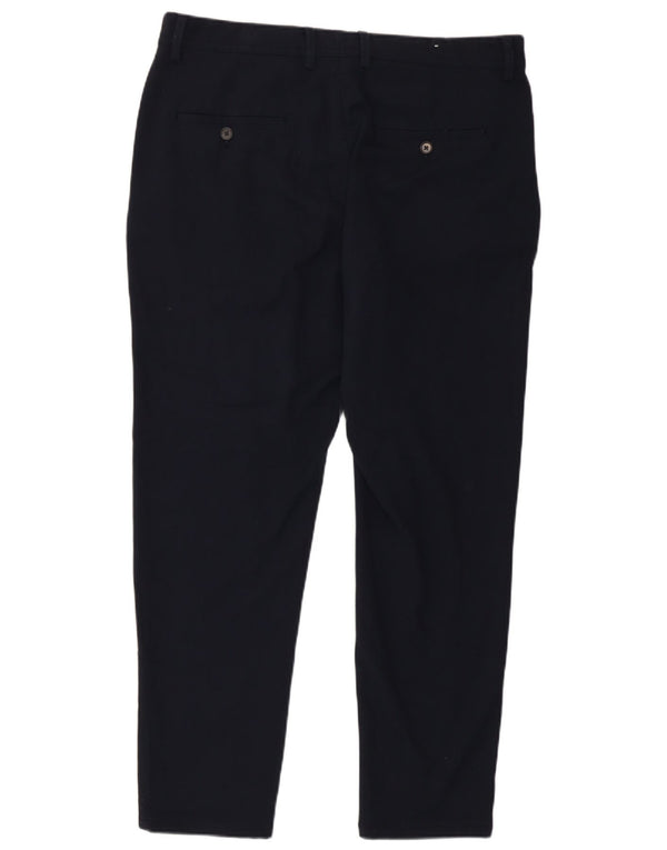 Zara Mens Slim Chino Calças EU 44 Grande W34 L27 Azul Marinho Poliéster