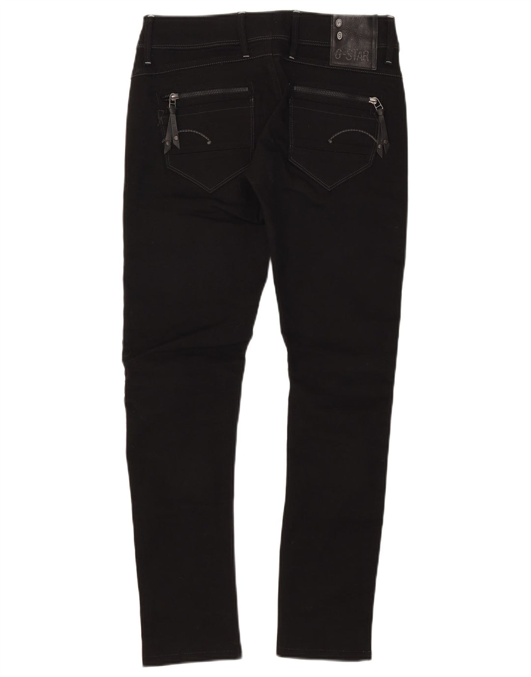 G-Star feminino 3301 jeans skinny W28 L29 poliéster preto