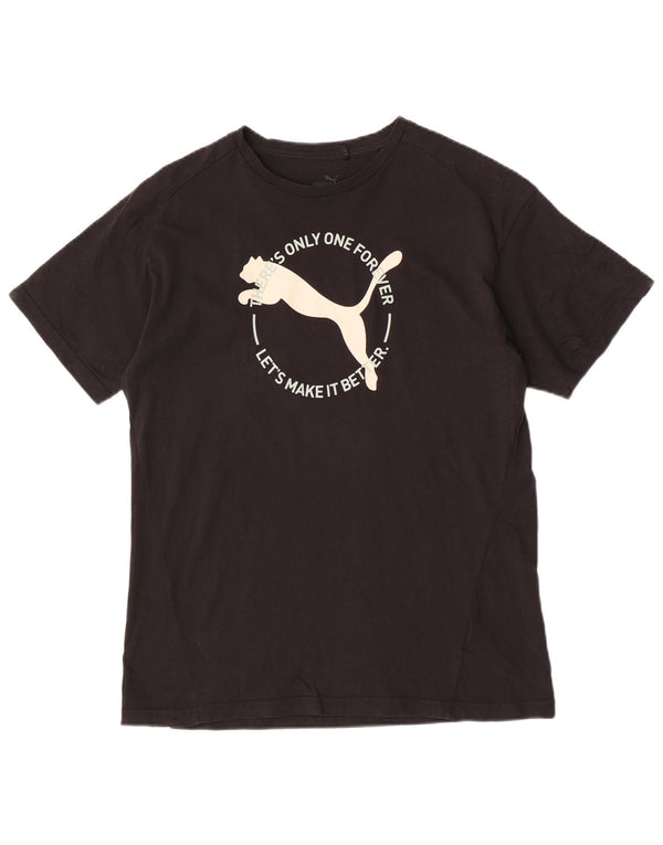 Camiseta Puma Boys Graphic Top 13-14 Anos Algodão Preto