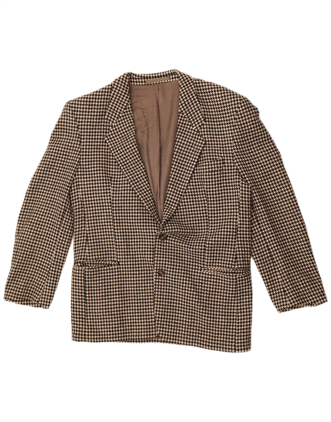 Jaqueta blazer masculina de 2 botões da Alexander Reino Unido 38 médio preto Houndstooth