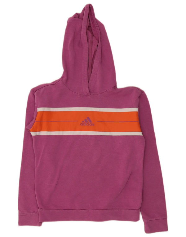 Suéter com capuz Adidas Girls Regular Fit 11-12 anos rosa algodão colorblock
