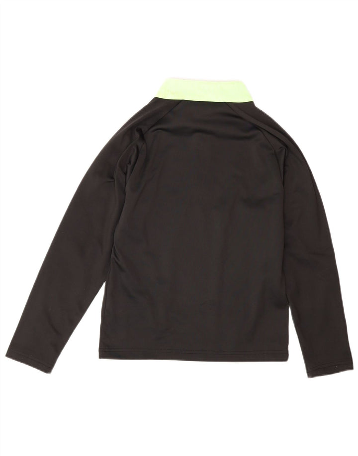 Puma Meninos Zip Neck Pulôver Treino Top 7-8 Anos Preto Colorblock