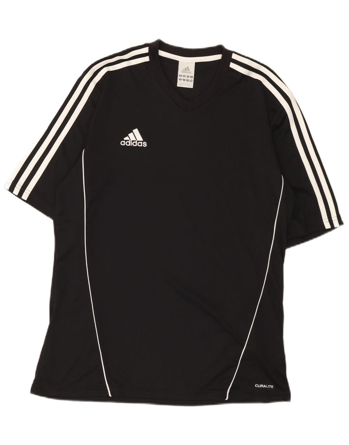 Adidas Mens Climalite Camiseta Top Médio Poliéster Preto