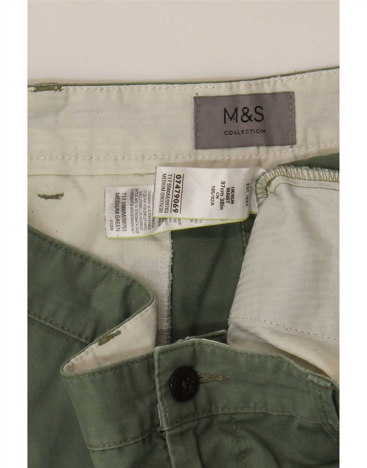 Shorts chino masculino Marks & Spencer W38 XL algodão verde